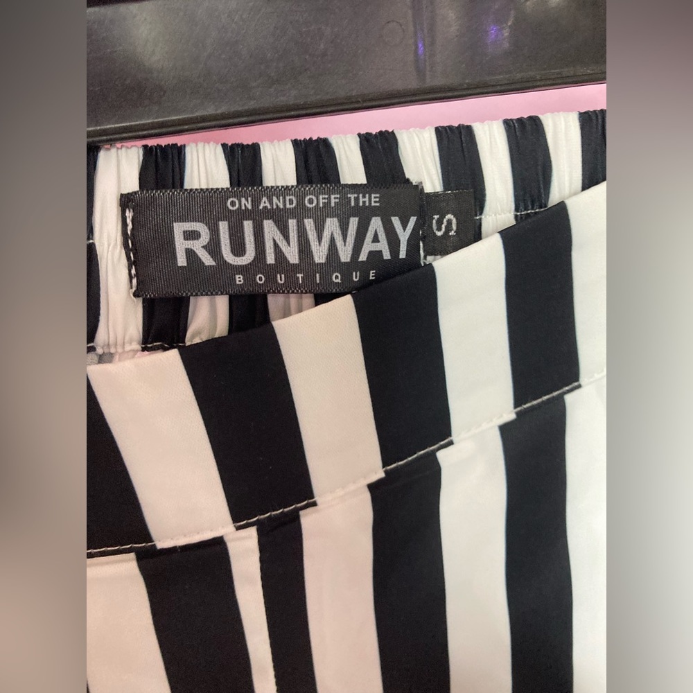 On and Off the Runway Small Striped Flare Pants - Picture 5 of 5
